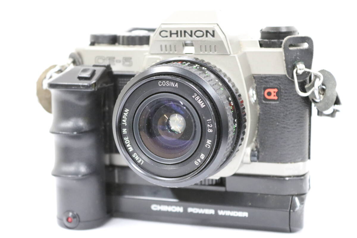【訳あり品】 チノン CHINON CE-5 COSINA 28mm F2.8 MC ワインダー付き ボディレンズセット Y903拍卖