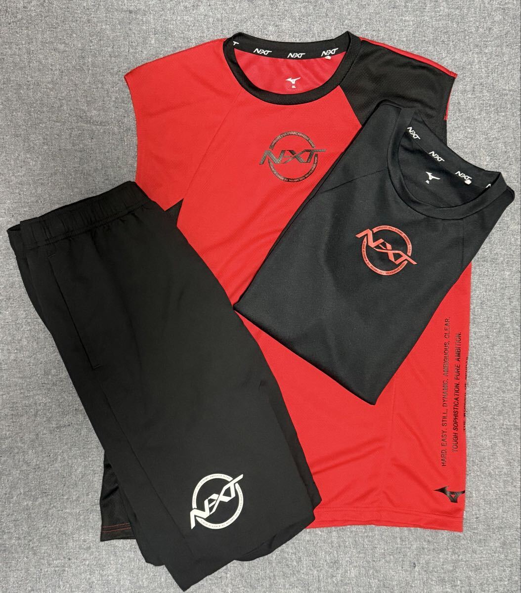 MIZUNO 2026春夏NEWMODEL N-XT アイスタッチノースリブシャツ・N-XT ムーブクロスハーフパンツトレーニングウェア3セット拍卖