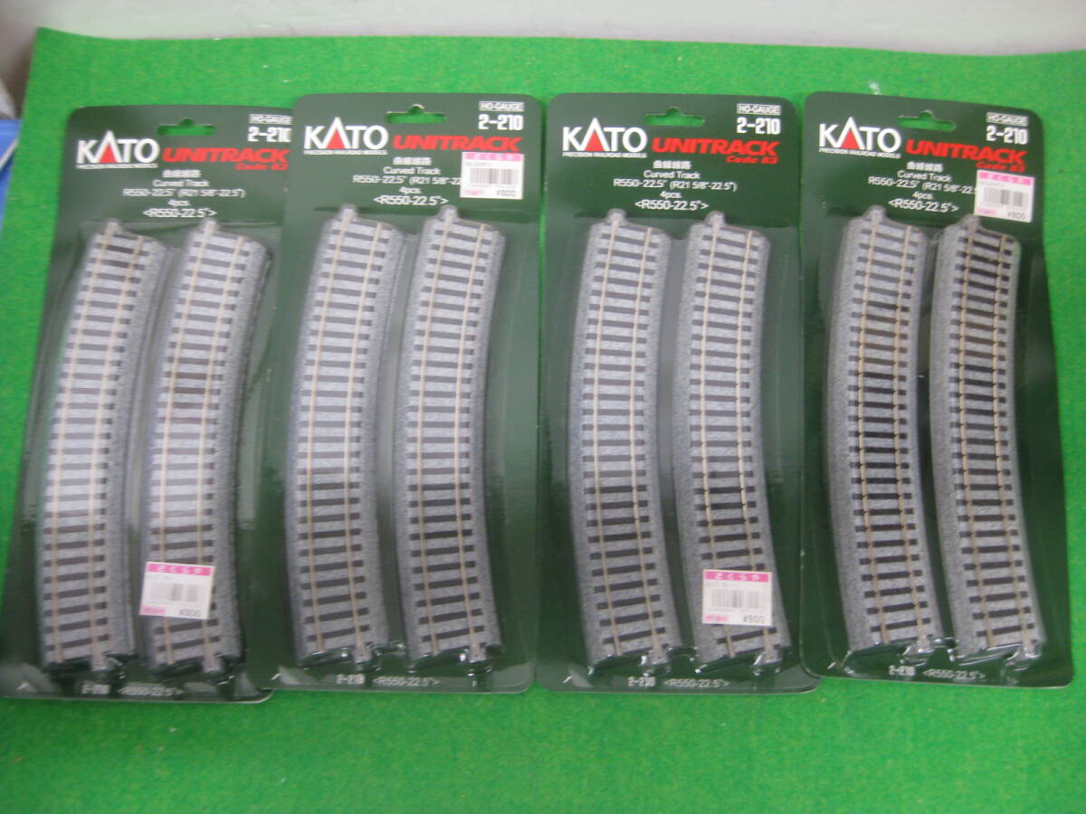 【未使用】KATO 2-210 UNITRACK Code 83 曲線線路 R550-22.5 4本入 4セット 鉄道模型 (HOゲージ)【〓618395】拍卖