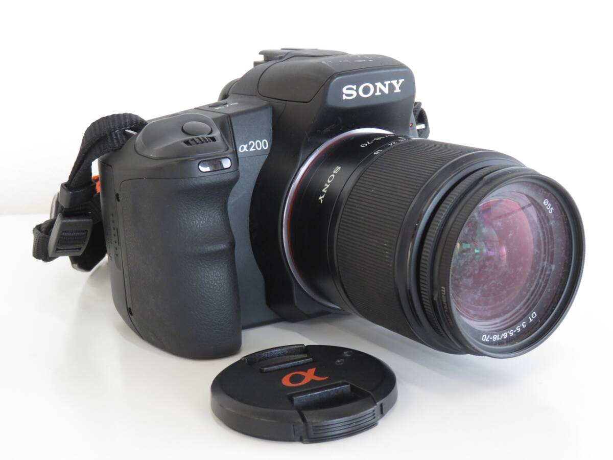 現状販売 ソニー α200 DSLR-A200 デジタル一眼レフカメラ SONY レンズ 3.5-5.6/18-70 セット拍卖