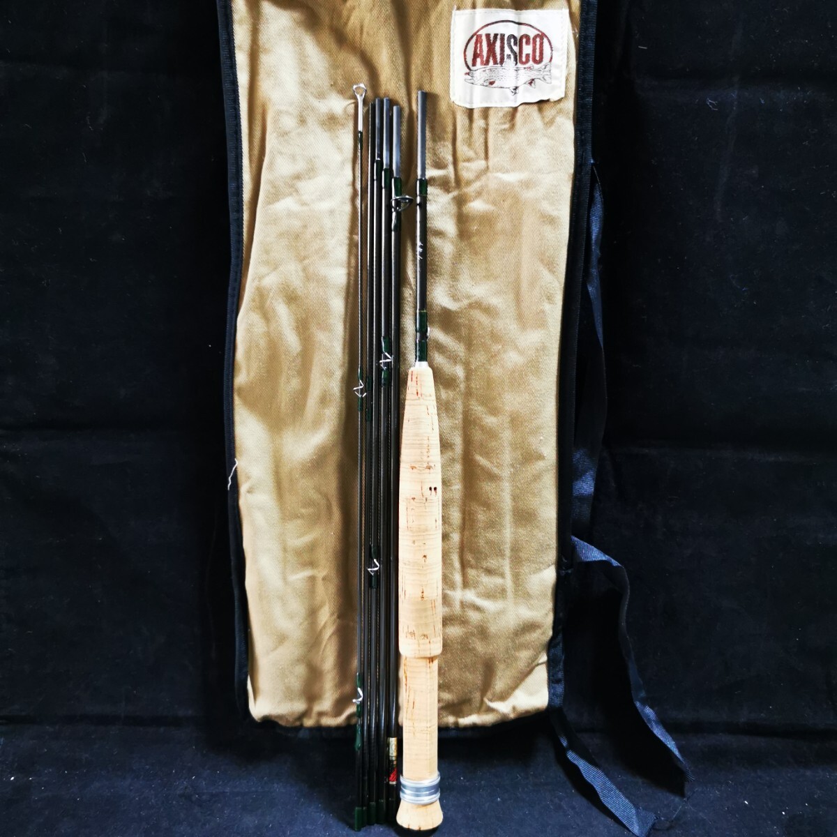 ★AXISCO 7’ #4 重量約47g・パックロッド アルミケース・袋・付属★拍卖