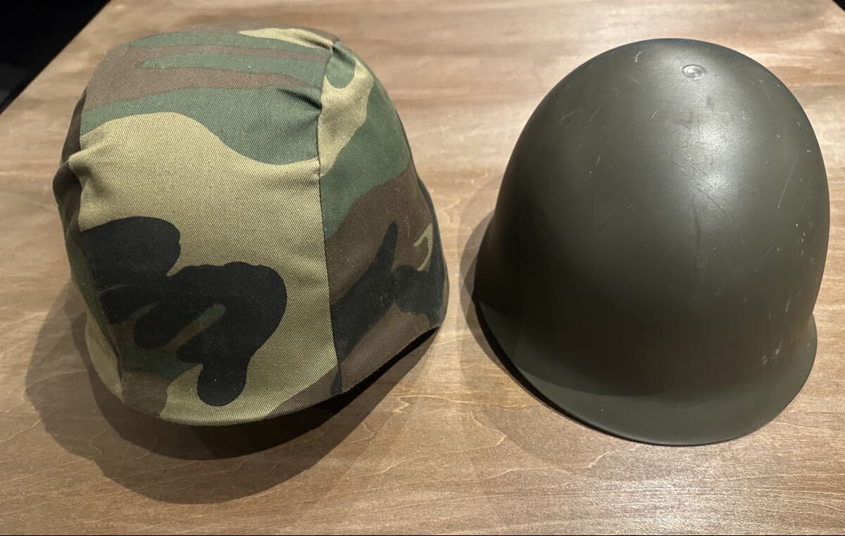 1円〜 米軍 M1タイプ ミリタリーヘルメット 2個まとめてセット ウッドランド迷彩カバー付 軽量 レプリカ サバゲー 自衛隊 ファントム拍卖