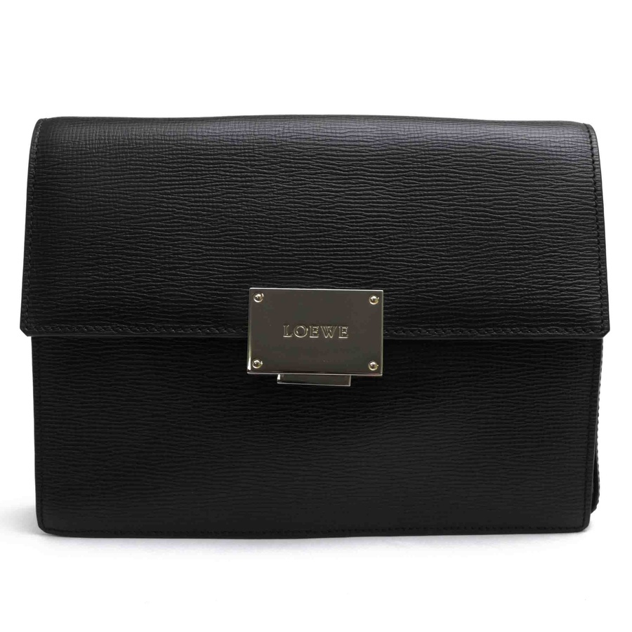 LOEWE ロエベ セカンドバッグ/クラッチバッグ カーフ グレイン型押し牛革 シボ革 シュリンクレザー拍卖