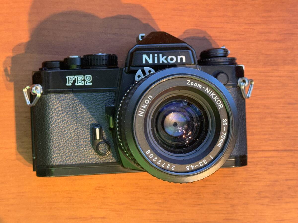 ☆Nikon ニコン☆一眼レフフィルムカメラ☆FE2 ブラックボディ☆ZOOM NIKKOR 35-70mm F3.5-4.5 レンズ☆拍卖