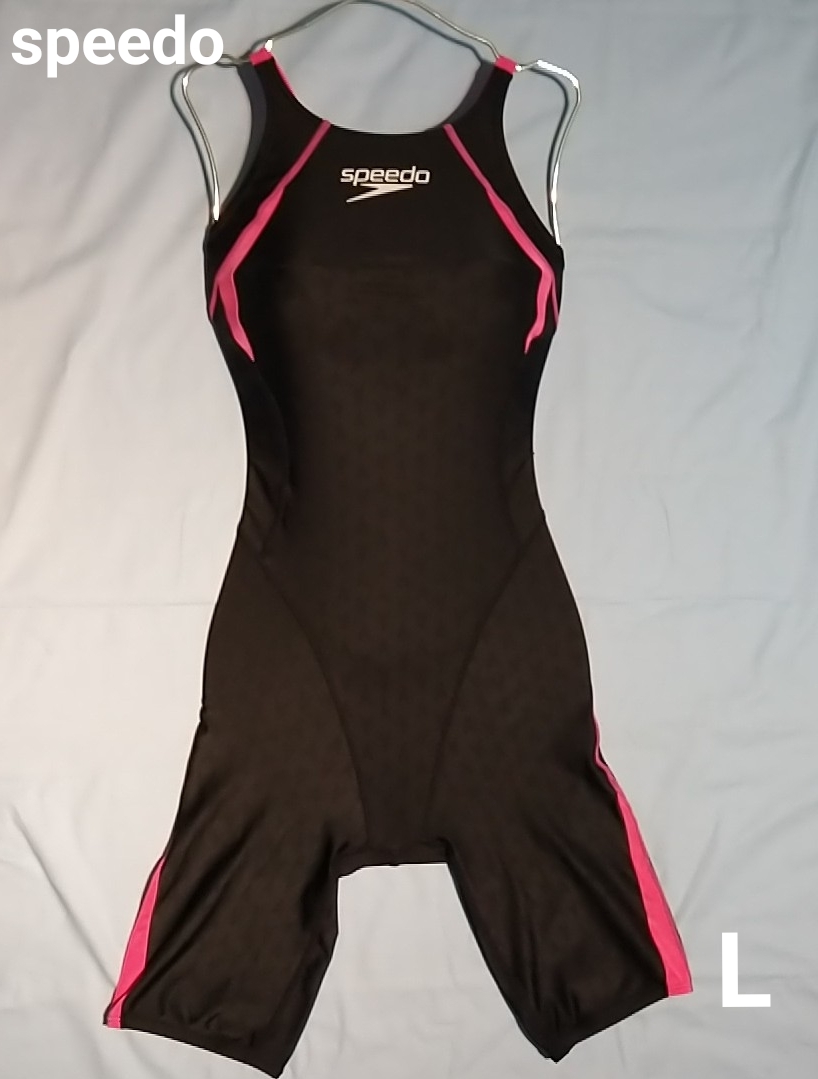 競泳水着 speedo ブラック ピンク Fina承認 L ハーフスパッツ競泳水着 日本製 極薄 ツルスベ生地 100円スタート 入札注意拍卖