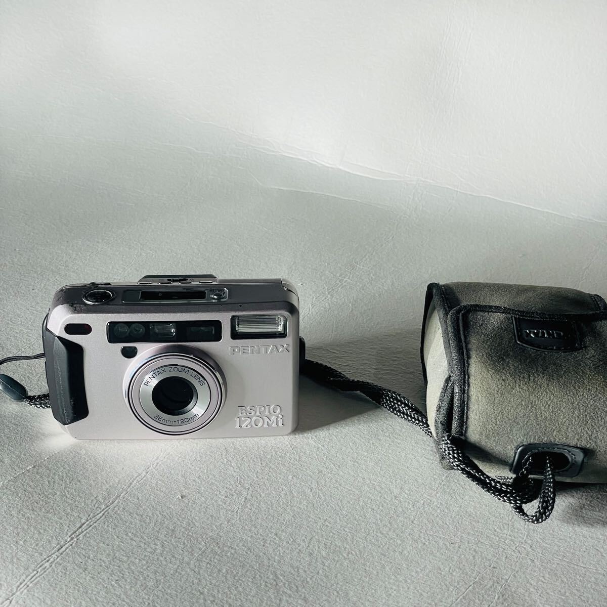 PENTAX ESPIO 120Mi コンパクトフィルムカメラ 38-120mm シルバー ペンタックス フィルムカメラ 現在品動作未確認ソフトケース付き拍卖