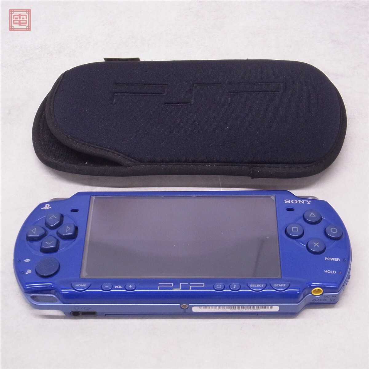 動作品 PSP プレイステーション・ポータブル 本体 PSP-2000 メタリック・ブルー 初期済 ポーチ付 難あり【PP拍卖