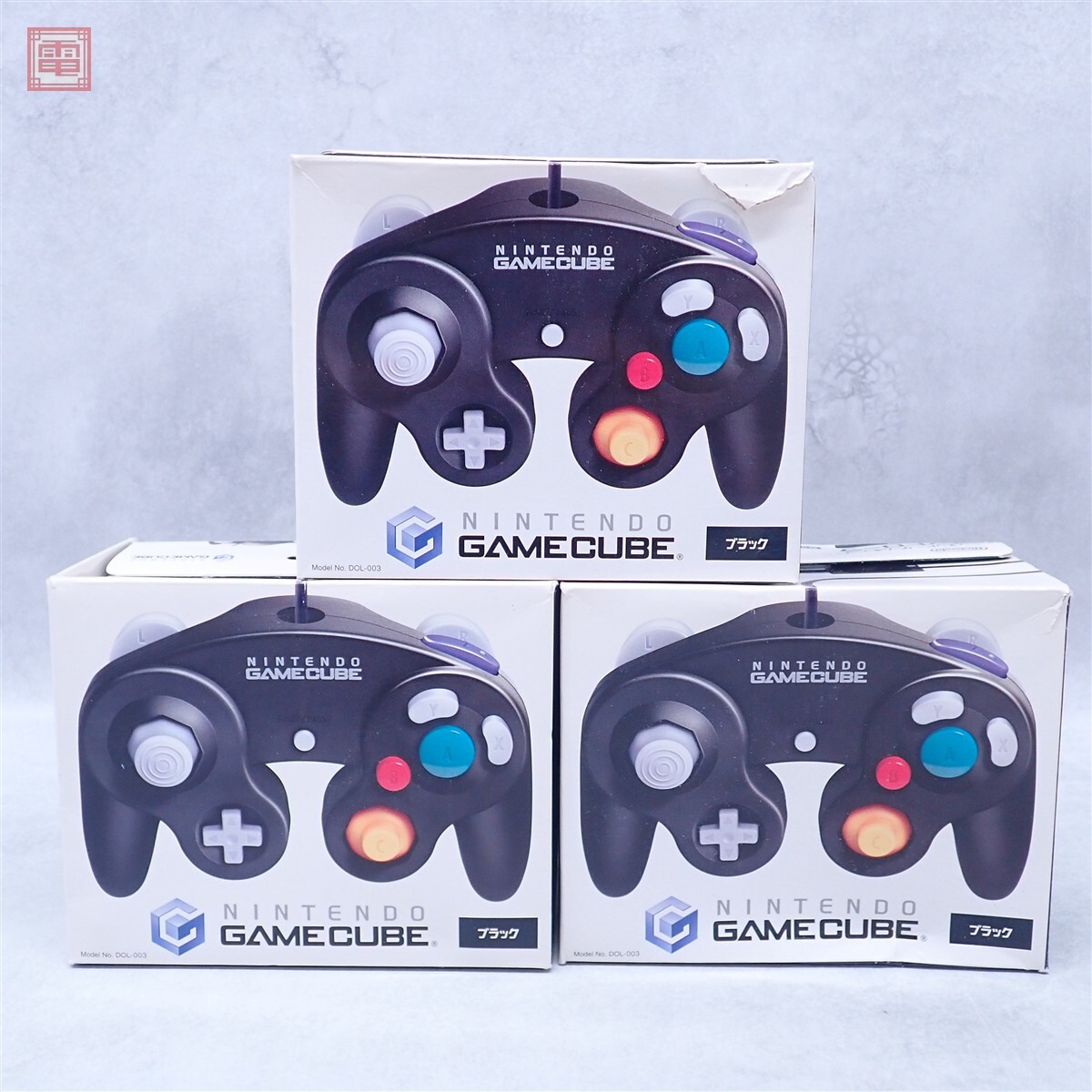 動作品 GC ゲームキューブ コントローラ DOL-003 ブラック まとめて 3個セット 箱付【20拍卖