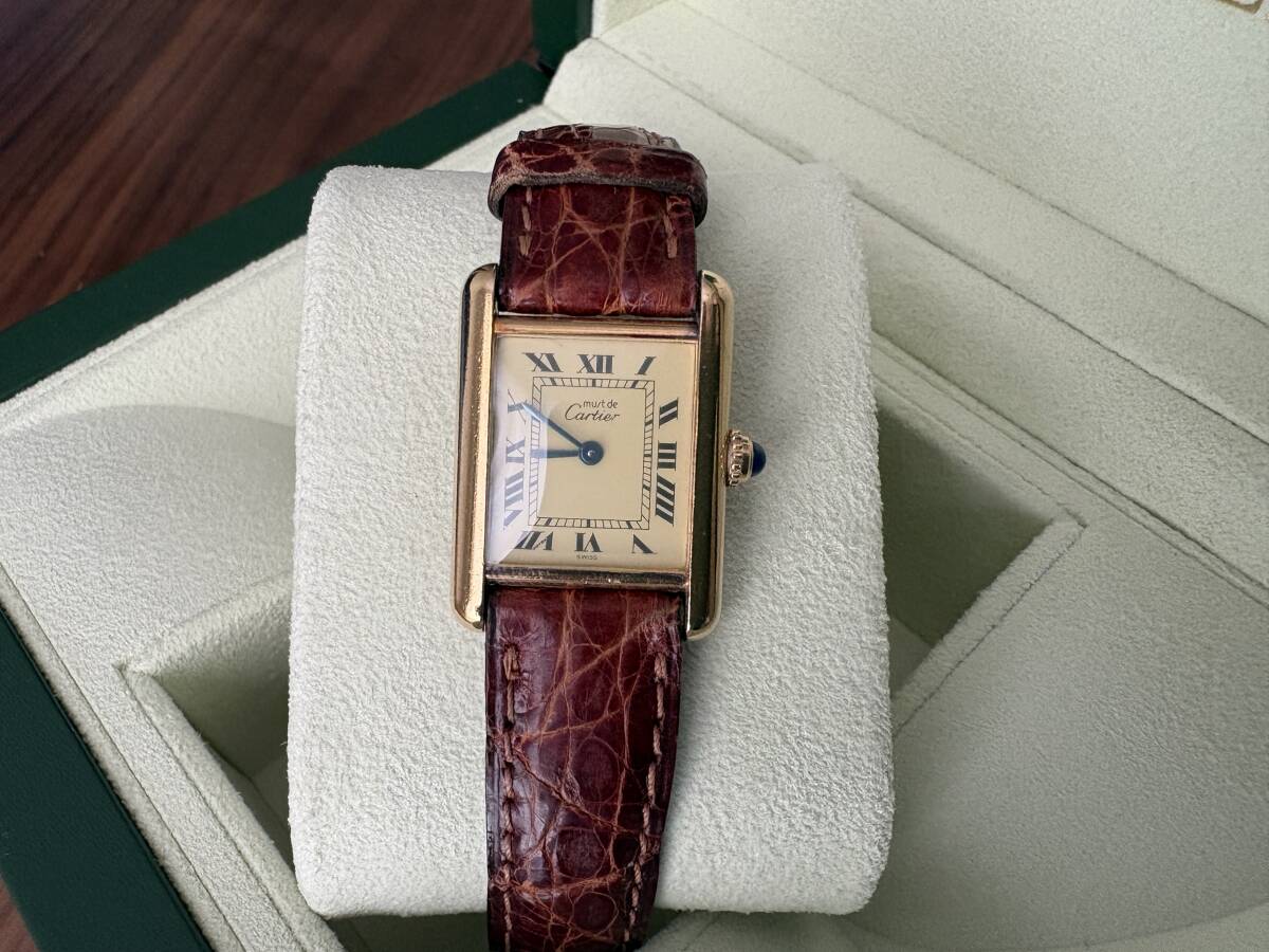 稼働確認済 カルティエ マストタンク ヴェルメイユ クオーツ Cartier Vermeil Tank Quartz 拍卖