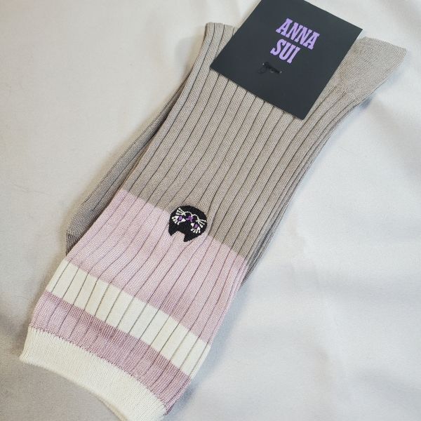 ANNA SUI/アナスイ ソックス 黒猫 23~24cm拍卖