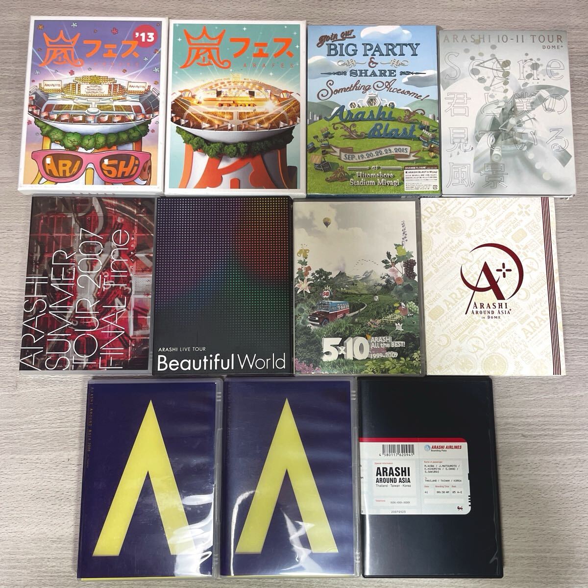 未チェック品 嵐 ライブ ツアー DVDまとめ売り 11枚セット ARASHI 嵐フェス 10-11 2007 asia 2008 LIVE TOUR 1999-2009 Beautiful world拍卖