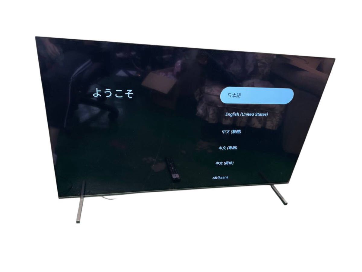 SONY ソニー 4K 有機EL テレビ XRJ-55A80J BRAVIA 2021年製 訳アリ 上画面縁側波々線あり リモコンあり #rm #107760拍卖