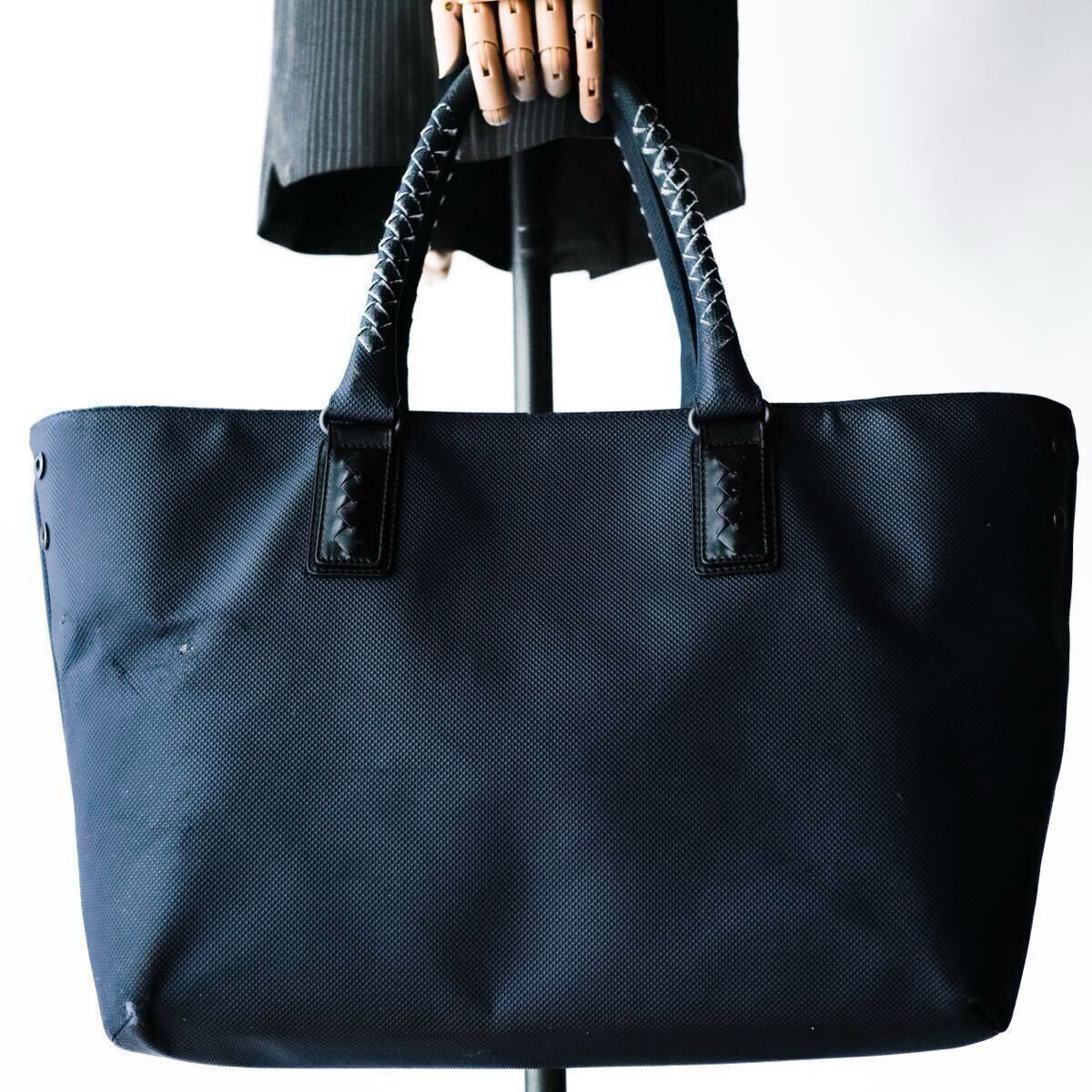 ボッテガヴェネタ BOTTEGA VENETA マルコポーロ メンズ ビジネス PVC トートバッグ バッグ ネイビー ダークネイビー A4 PC 肩掛け拍卖