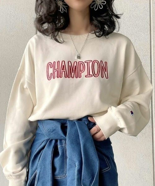 「Champion」 スウェットカットソー L ホワイト レディース拍卖