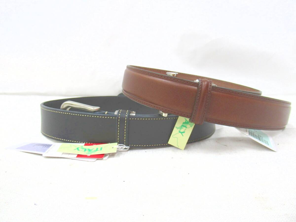 8J174MZ1◇REGALCLUB リーガル ベルト 125 124A 牛革 ブラック ダークブラウン 2点セット◇未使用品拍卖
