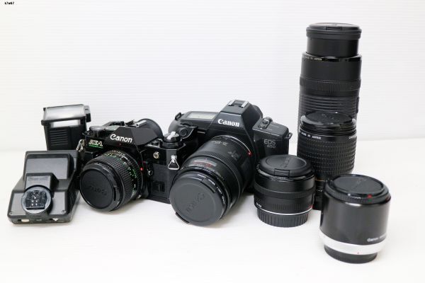 K7w61 カメラ等おまとめ CANON AE-1/EOS650 他 カメラ レンズ ストロボ 動作未確認 80サイズ拍卖