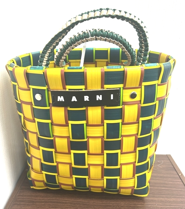 ◆A115395: MARNI マル二 カゴバッグ チェック柄 保存あり 美品 未使用?拍卖