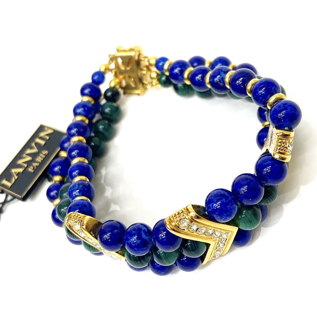 LANVIN ランバン ラピスラズリ マラカイト ブレスレット アクセサリー alp梅0807拍卖