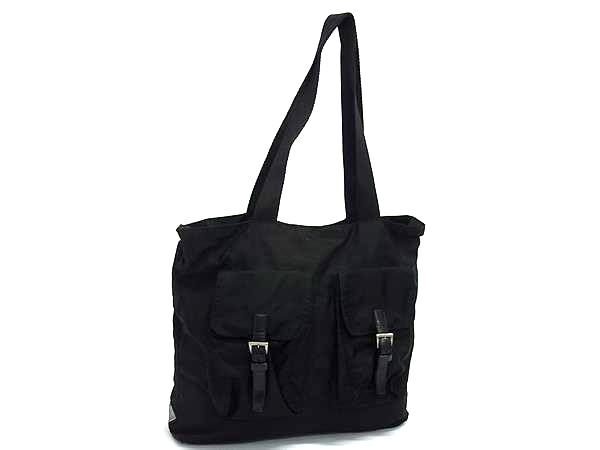 1円 PRADA プラダ テスートナイロン トートバッグショルダー レディース メンズ ブラック系 GD1502拍卖