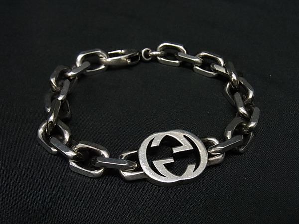 1円 GUCCI グッチ インターロッキングG SV925 ブレスレット アクセサリー メンズ レディース シルバー系 FZ5976拍卖