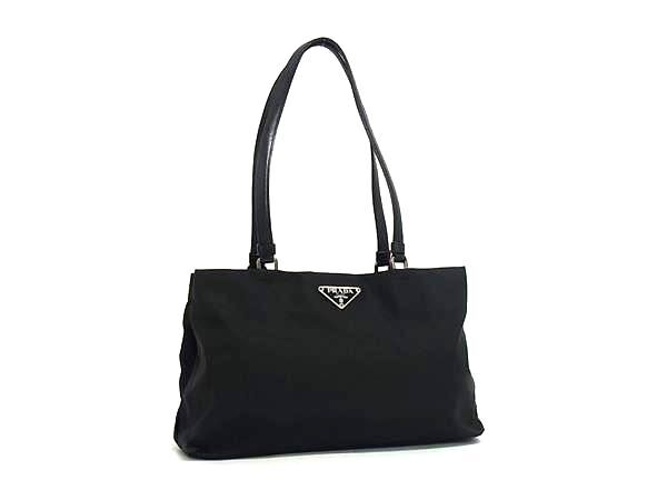 1円 ■美品■ PRADA プラダ テスートナイロン ハンドバッグ トートバッグ レディース ブラック系 HB3273拍卖