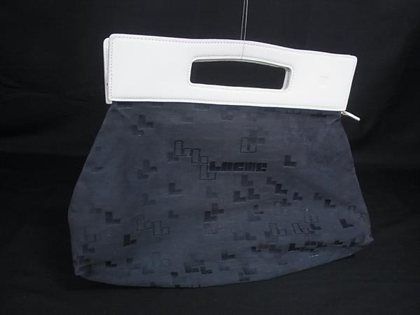 1円 LOEWE ロエベ ナイロンキャンバス×レザー ハンドバッグ ブラック系×ホワイト系 HB3220拍卖