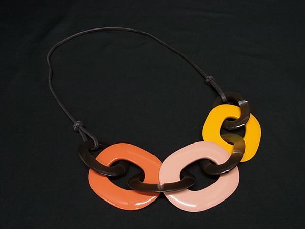 1円 ■美品■ HERMES エルメス カランバ バッファローホーン ネックレス ペンダント チョーカー アクセサリー マルチカラー BR4942拍卖