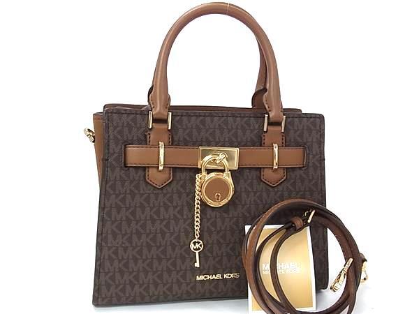 1円 ■極美品■ MICHAEL KORS マイケルコース PVC×レザー 2WAY クロスボディ ハンドバッグ トートバッグ ショルダー ブラウン系 HE1990拍卖