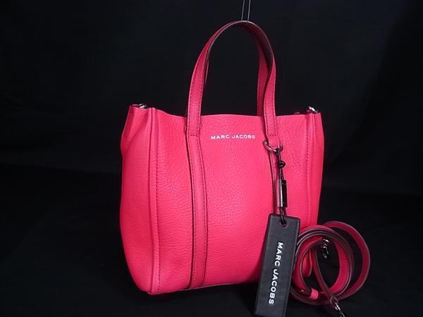 1円 ■美品■ MARC JACOBS マークジェイコブス ザ タグ レザー 2WAY クロスボディ ハンドバッグ ショルダー 斜め掛け ピンク系 HE2140拍卖