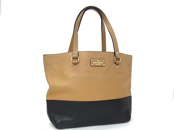 1円 ■美品■ kate spade ケイトスペード PXRU3153 レザー トートバッグ ショルダー 肩掛け レディース ブラウン系×ブラック系 HE2110拍卖