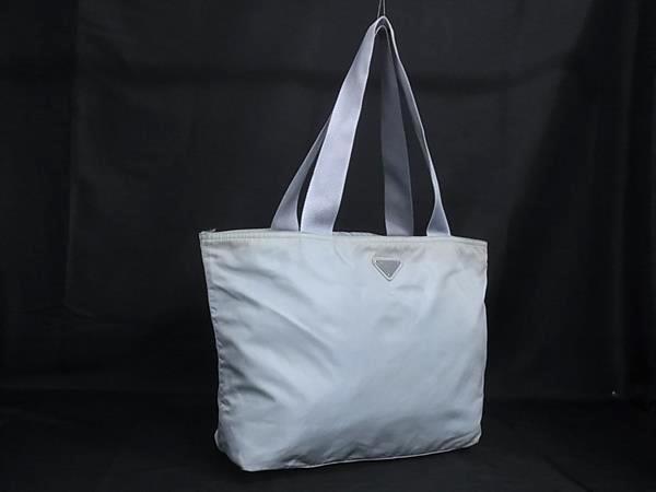 1円 PRADA プラダ テスートナイロン トートバッグ ショルダー 肩掛けかばん レディース ミントグリーン系 GC2802拍卖
