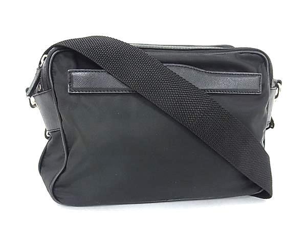 1円 PRADA プラダ テスートナイロン ショルダーバッグ クロスボディ メンズ レディース ブラック系 HF0111拍卖