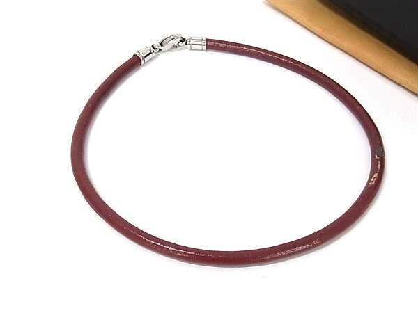 1円 ■美品■ BVLGARI ブルガリ レザー×スチール ネックレス ペンダント アクセサリー メンズ レディース ブラウン系 HB3426拍卖