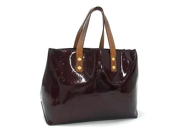 1円 LOUIS VUITTON ルイヴィトン M91993 モノグラムヴェルニ リードPM ハンドバッグ トートバッグ アマラント ボルドー系 FU9649拍卖