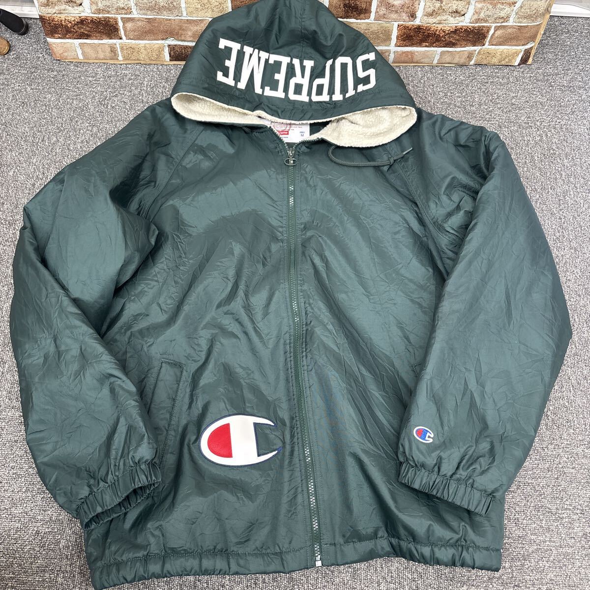●冬物売り切り1円スタート●Champion × supreme チャンピオン シュプリーム ボア シェルパライン ブルゾン ジャケット グリーン系 HS7369拍卖