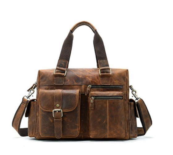 極上品■メンズビジネスバッグ 本革 牛革 レトロ トラベルバッグ 3WAY ハンドバッグ ショルダー / 斜めがけ 大容量 出張・旅行対応拍卖