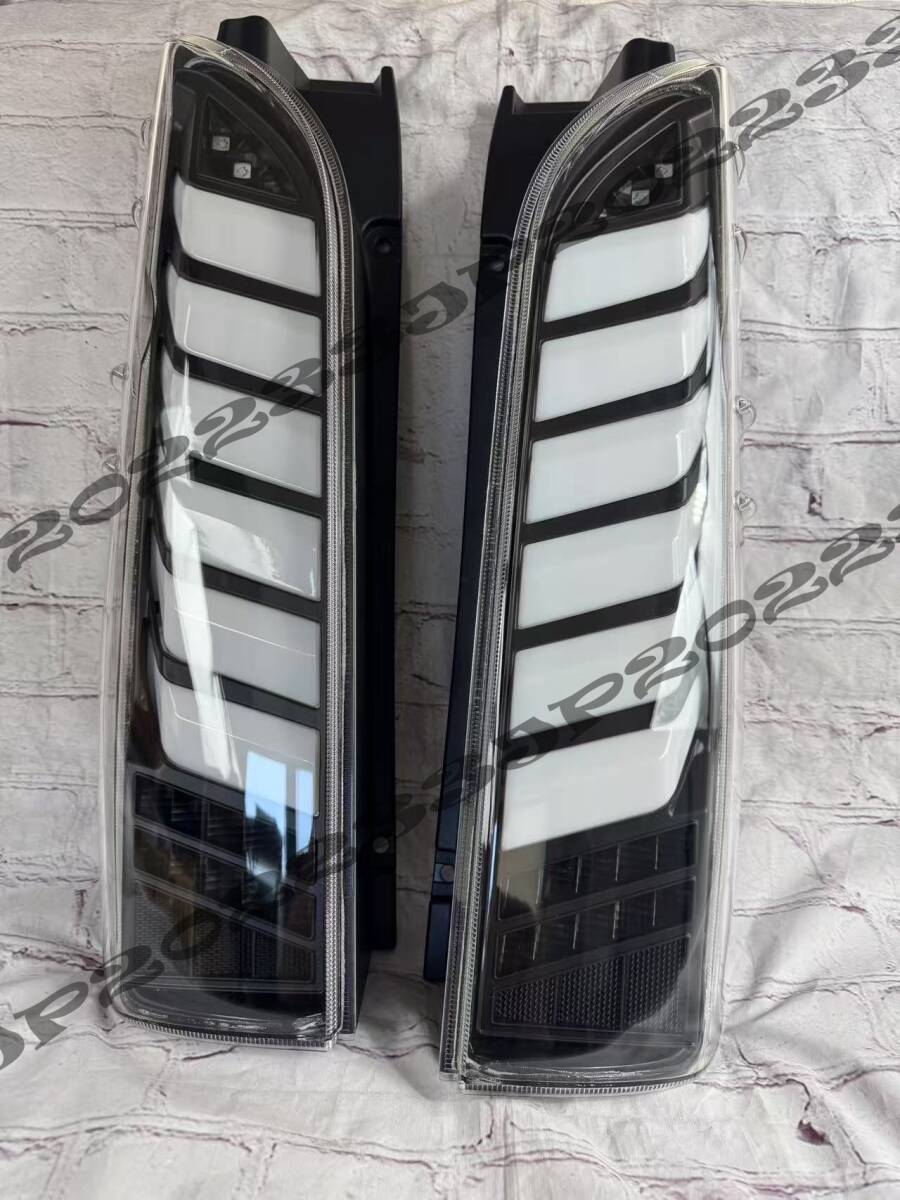 売り切り 200系 ハイエース LEDテール 左右セット シーケンシャルウインカー オープニングモーション 新品 黒 白拍卖