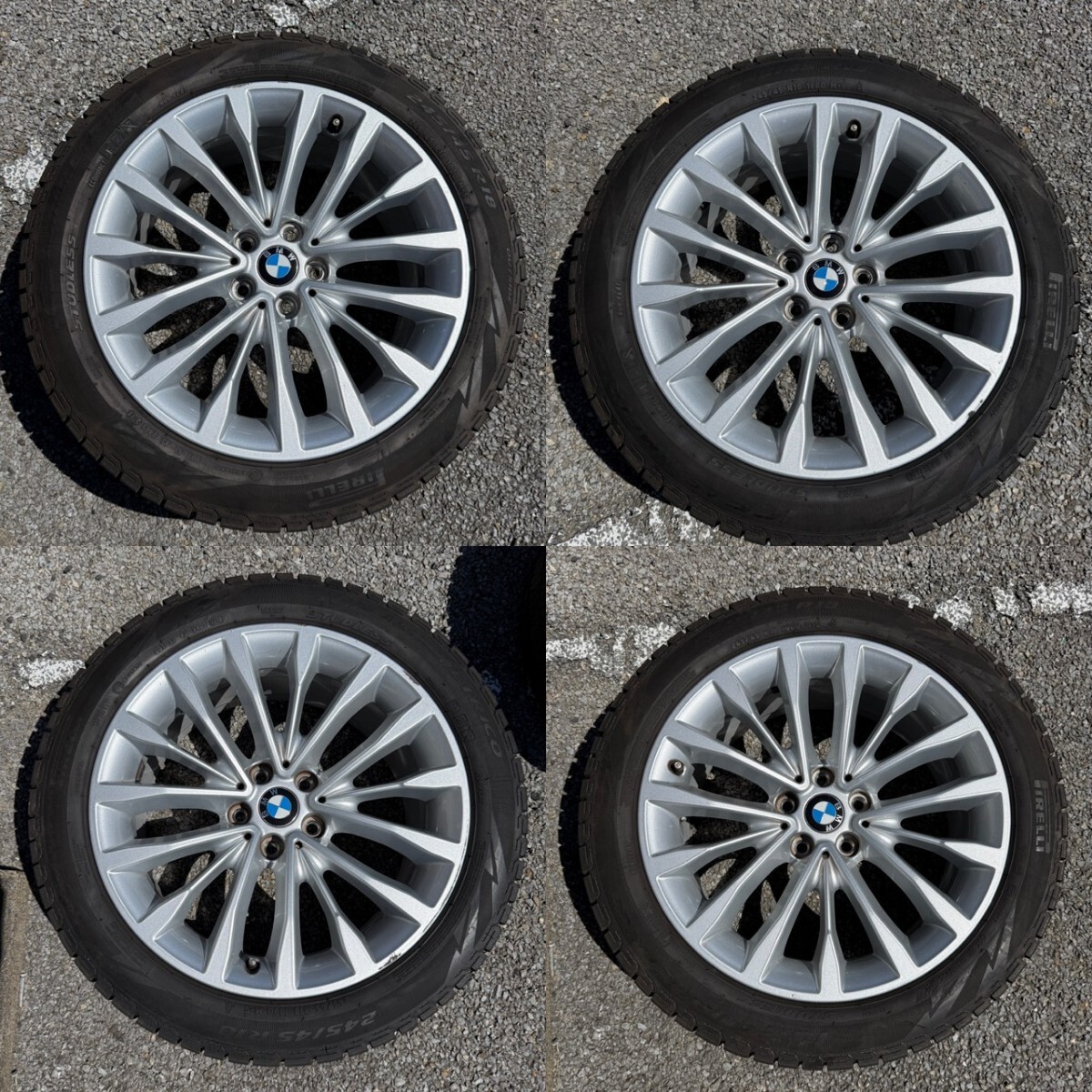 ☆BMW タイヤ ホイール☆ 245/45R18 18インチ 5シリーズ? 8J×18 アイス アシンメトリコ ピレリ Pirelli拍卖