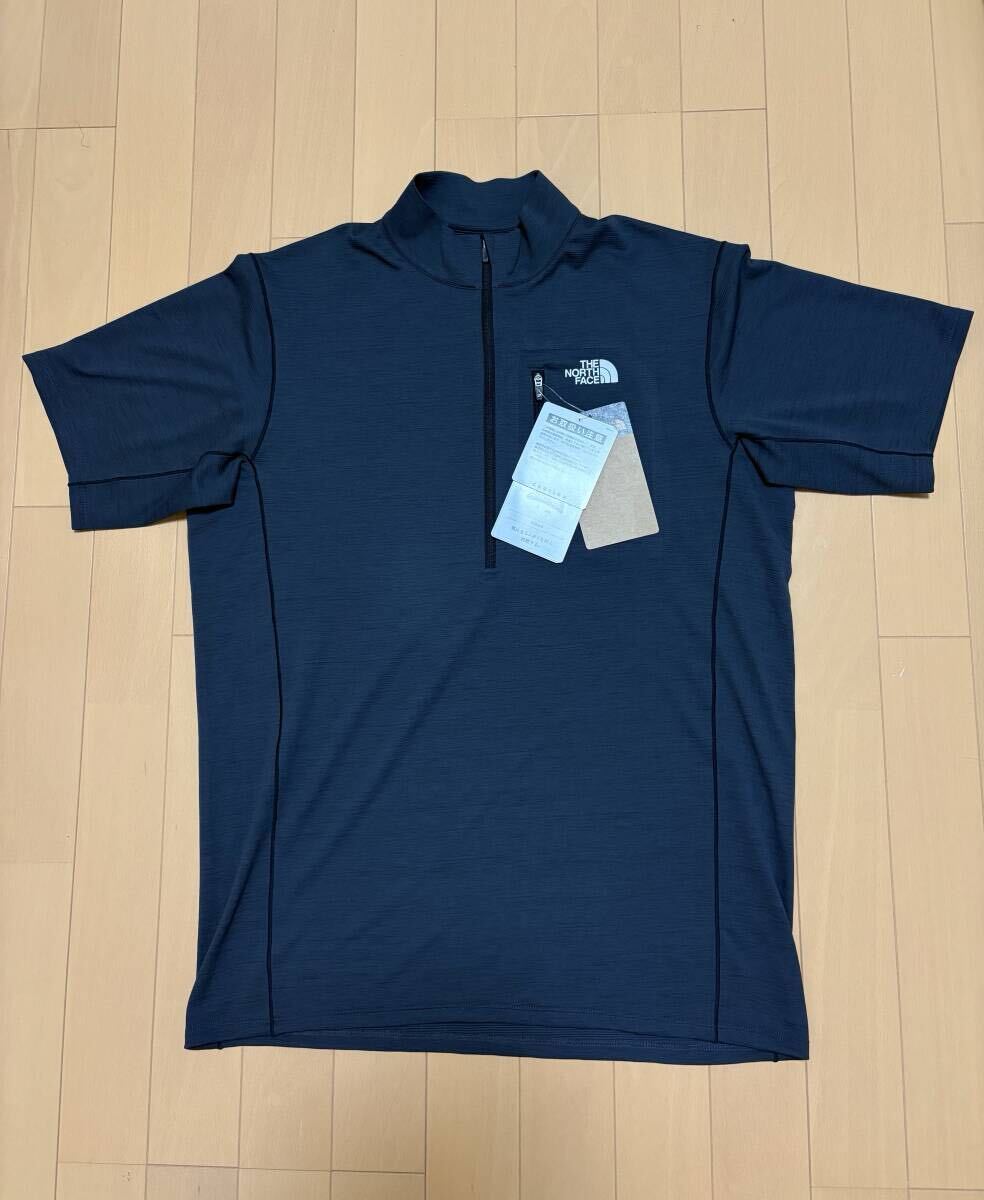 新品 ザノースフェイス Lサイズ新品ショートスリーブフラッシュドライ3Dジップアップ未使用THE NORTH FACE ミックスチャコールNT12602拍卖