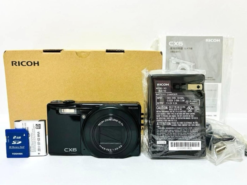 ■ ほぼ新品・S数6枚 ■ リコー RICOH CX6 ブラック 《動作確認済・付属品完備》#432-10AU26-Y拍卖