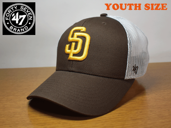 C82《未使用品》47 BRAND 47ブランド【キッズフリーサイズ】MLB SAN DIEGO PADRES パドレス 野球帽 帽子 キャップ USモデル拍卖