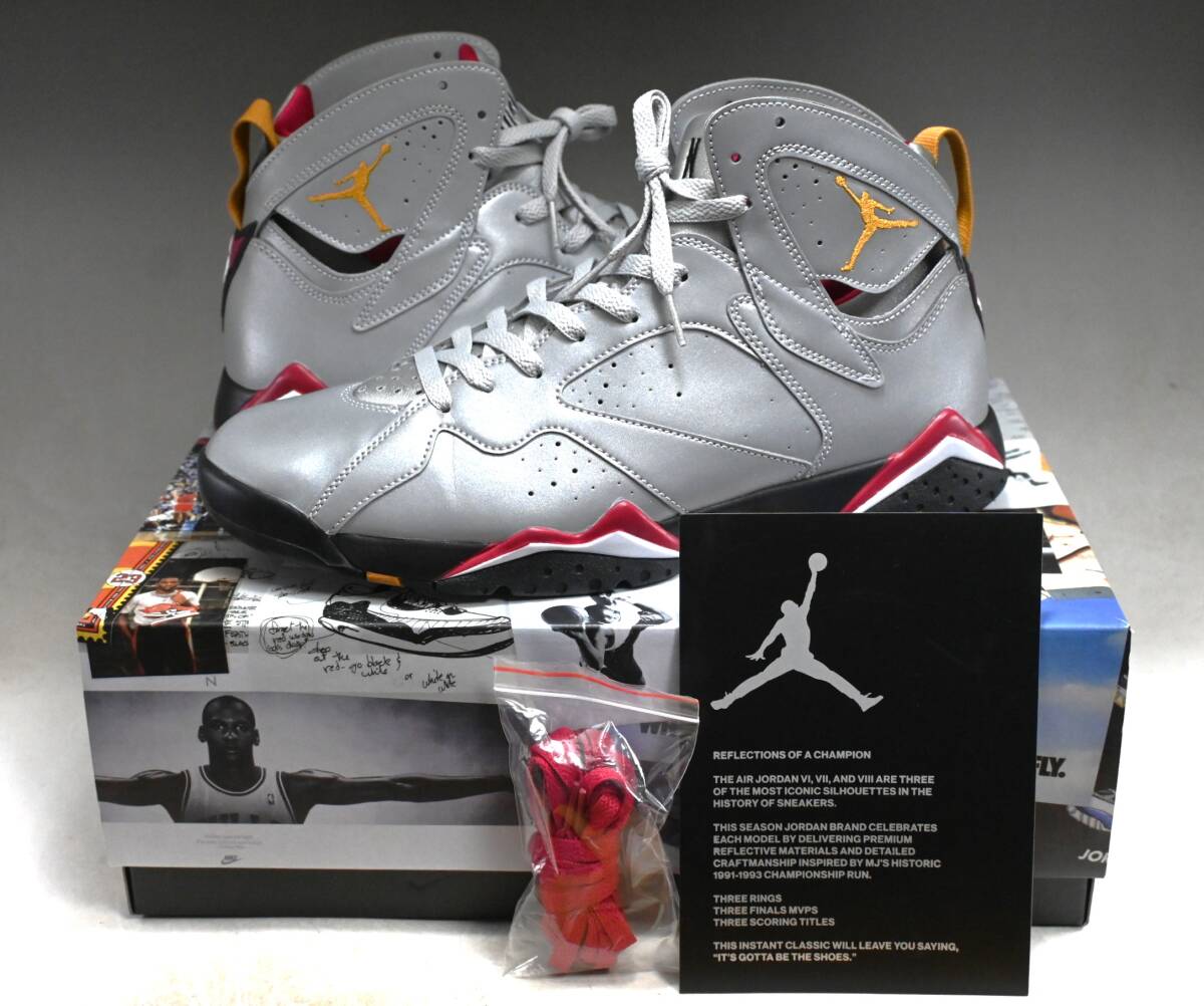 未使用 NIKE AIR JORDAN 7 RETRO REFLECT SILVER US12 30cm エアジョーダン7 レトロ リフレクト シルバー BV6281-006拍卖