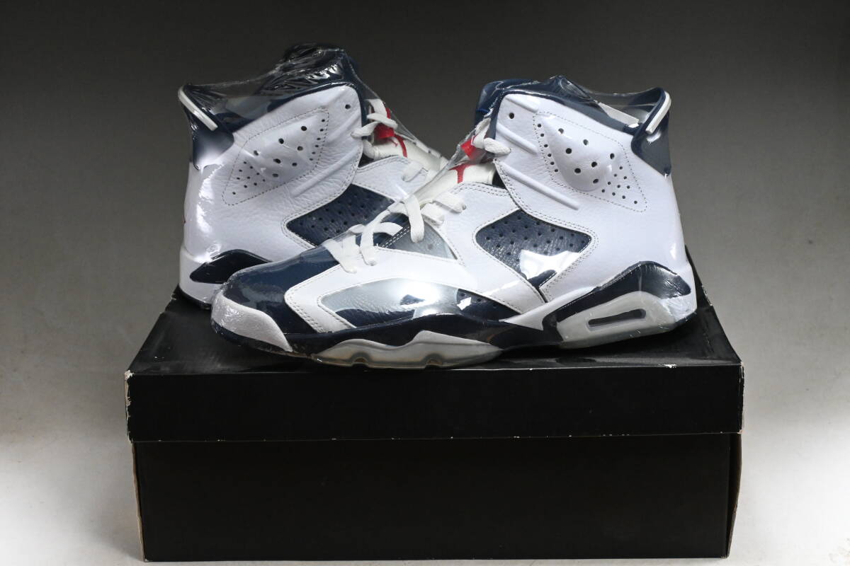 観賞用 NIKE AIR JORDAN VI RETRO OLYMPIC US10 28cm エアジョーダン 6 ロンドンオリンピック 384664-130拍卖