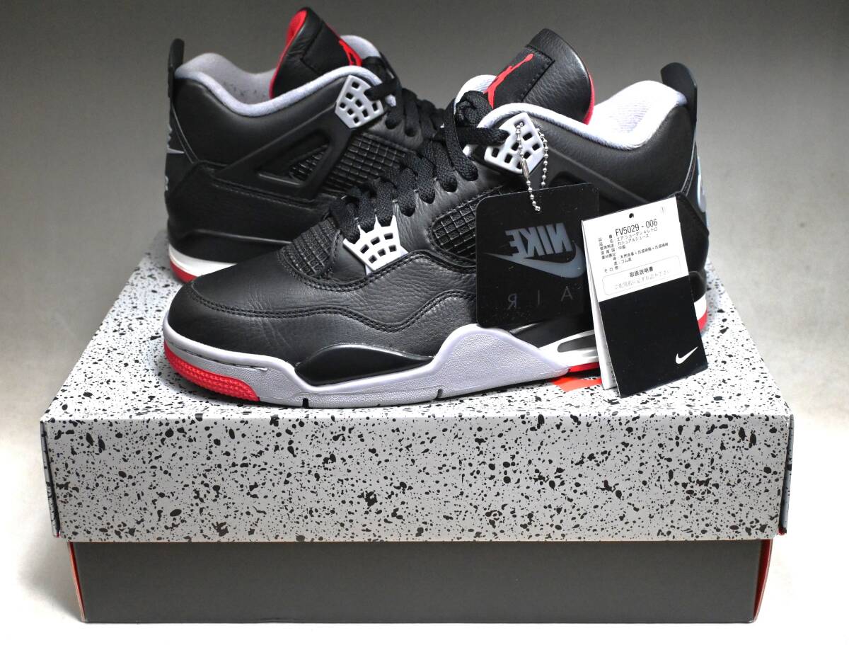 美品 NIKE AIR JORDAN 4 “REIMAGINED” BLACK/RED US10 28cm エアジョーダン 4 "リイマジンド" ブラック/レッド FV5029-006拍卖