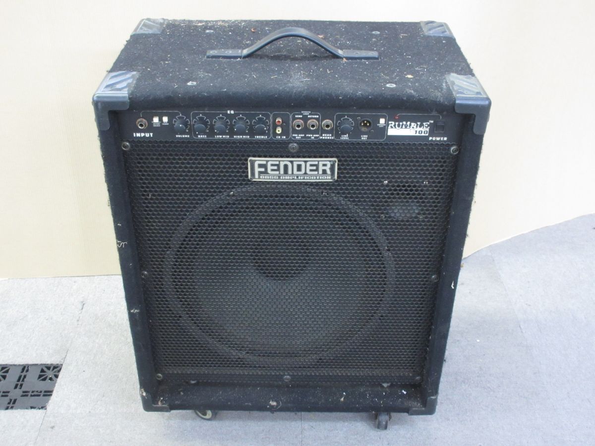 O2045-N35-7208【名古屋引取限定】 Fender フェンダー PR559 RUMBLE100 ベースアンプ キャスター付き 現状品1拍卖