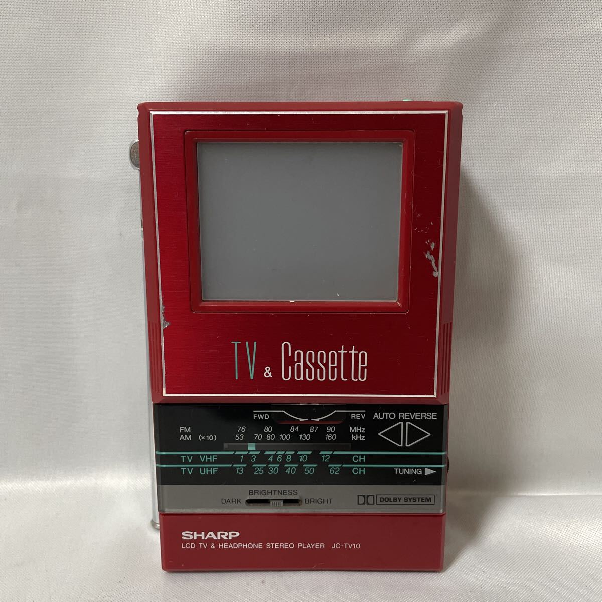 レア SHARP シャープ JC-TV10 LCD TV & HEADPHONE STEREO PLAYER レッド拍卖