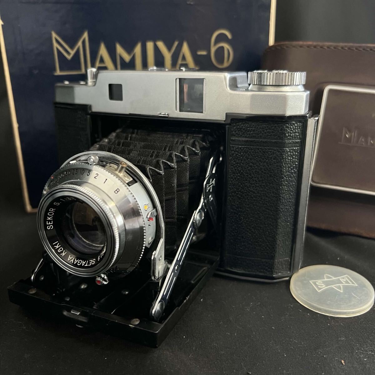 R MAMIYA-6 model K-ll K-2 SETAGAYA KOKI SEKOR S 1:3.5 f=7.5cm マミヤ 中判フィルムカメラR26080349拍卖