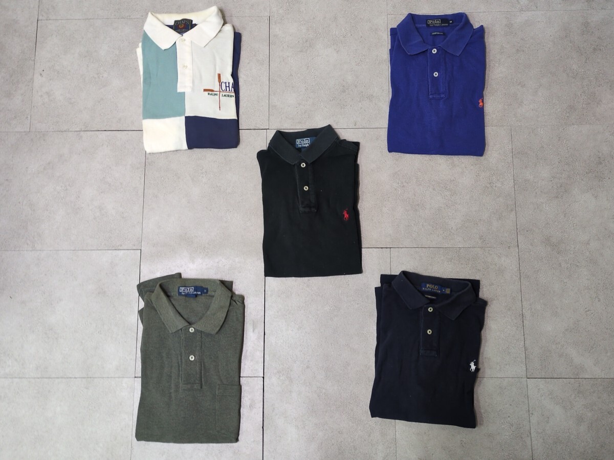 19. 5点 ラルフローレン 5枚 セットまとめ POLO CHAPS 90s00s 含む 鹿子 デカロゴ ワンポイントロゴ 半袖 ポロシャツ RALPH LAURENy805拍卖
