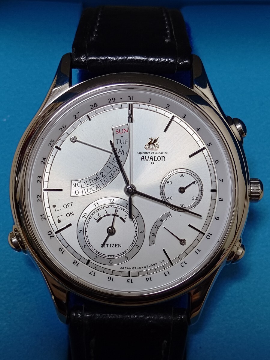 CITIZEN AVALON シチズン アバロン スーパーアラーム 6760-G70592 クォーツ メンズ腕時計 稼働品!!拍卖