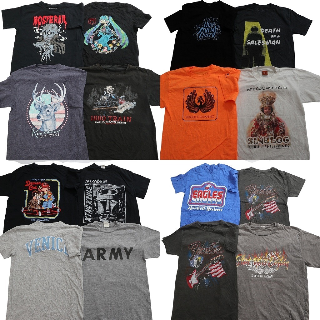 古着卸 まとめ売り プリント Tシャツ 16枚セット ( メンズ XS ) アニマル イーグル アーチロゴ ミリタリー USARMY NG2394 1円スタート拍卖